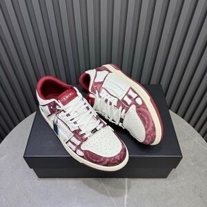AMIRI White and Burgundy Sneakers